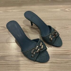 Rebecca Minkoff Denim Kitten Heel Sandals